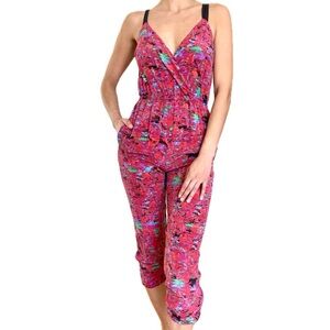 Women's Pink Floral Print Jumpsuit